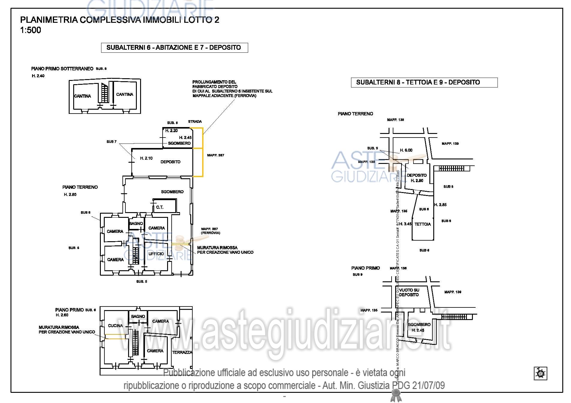 Planimetria del bene