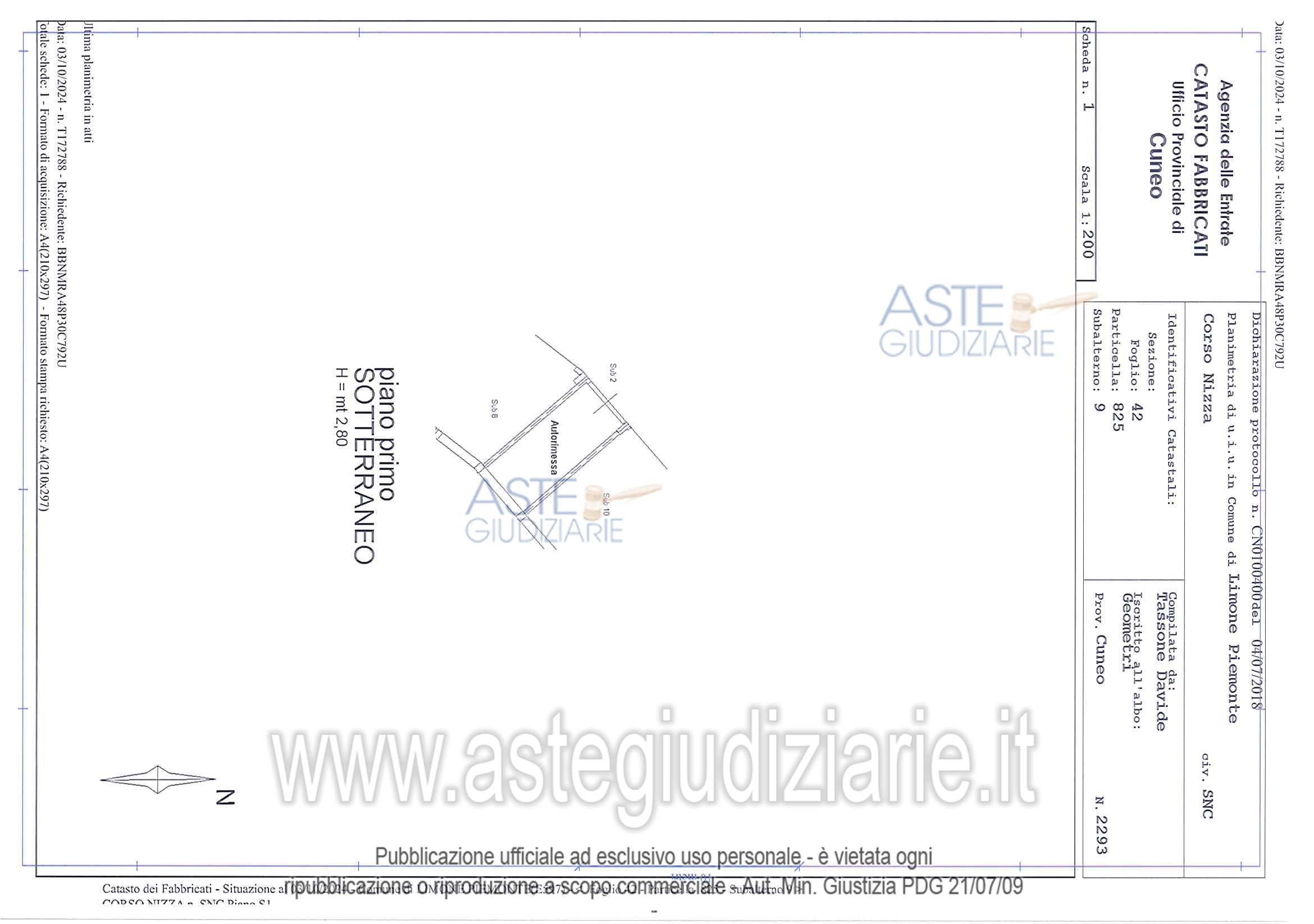 Planimetria del bene