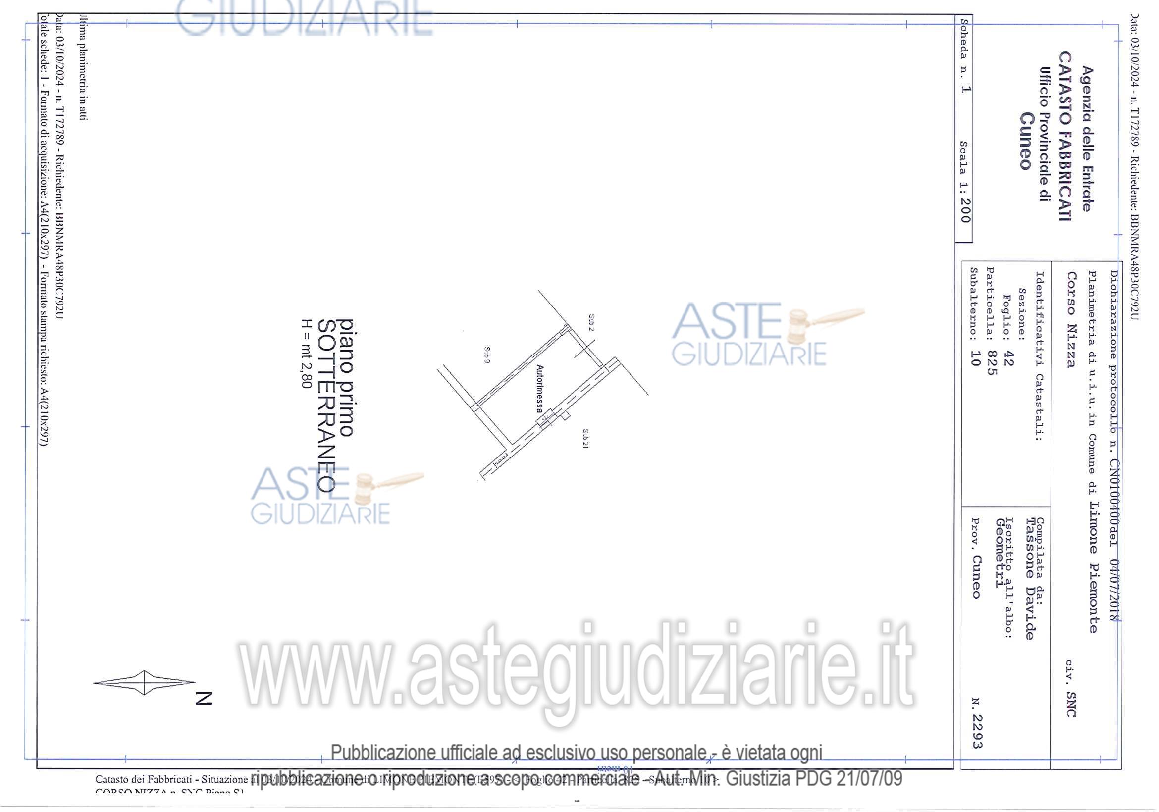 Planimetria del bene