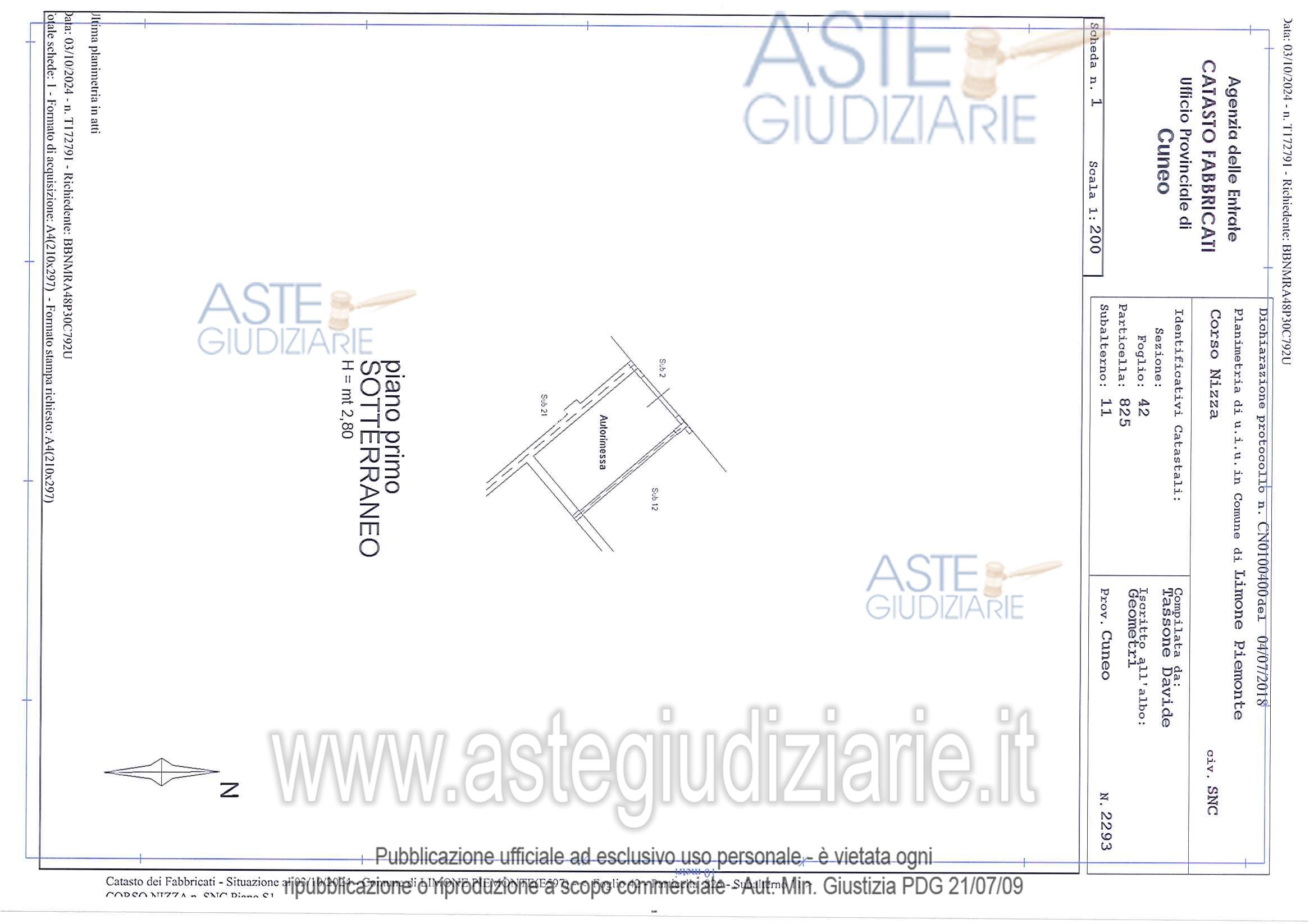 Planimetria del bene