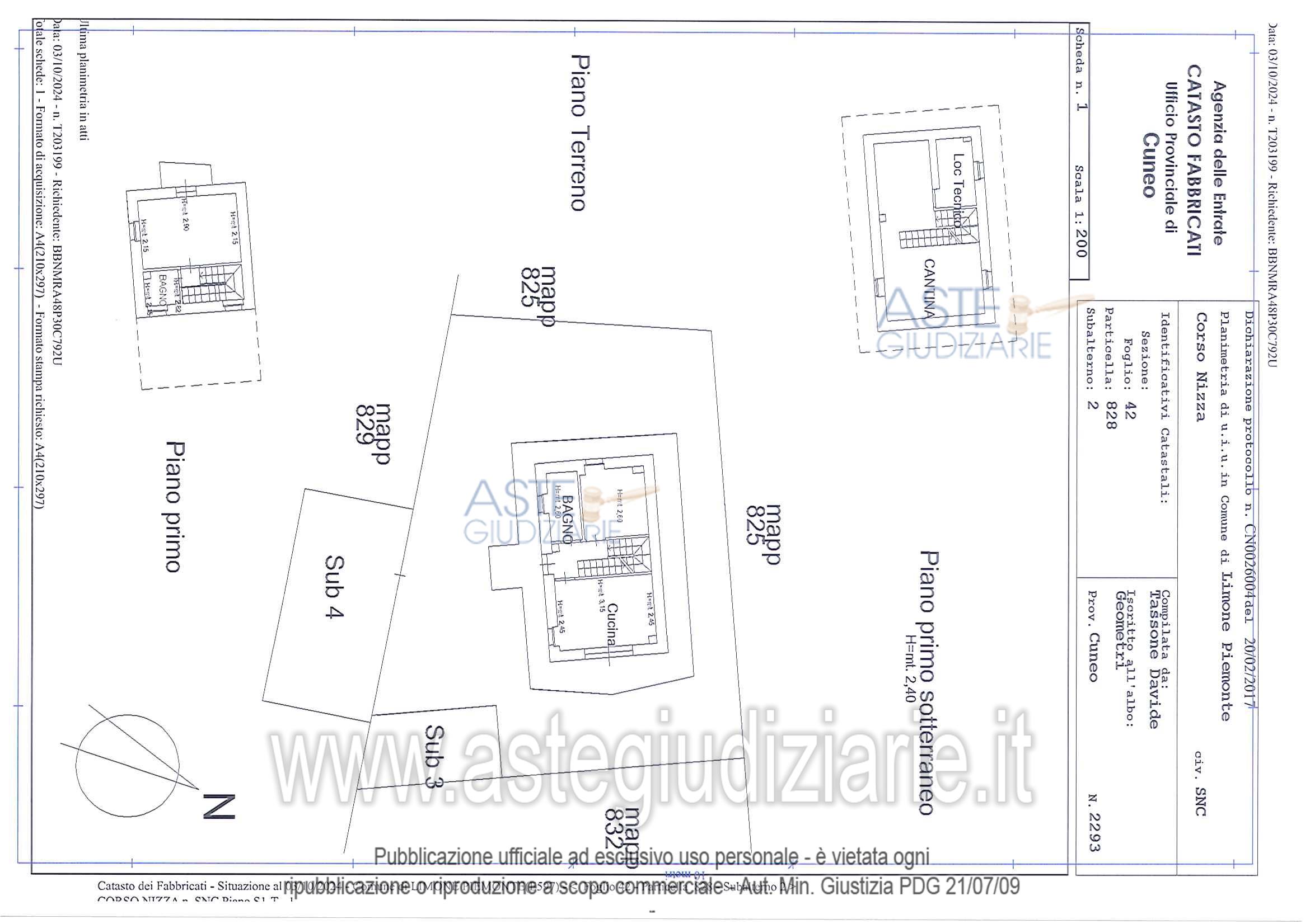 Planimetria del bene