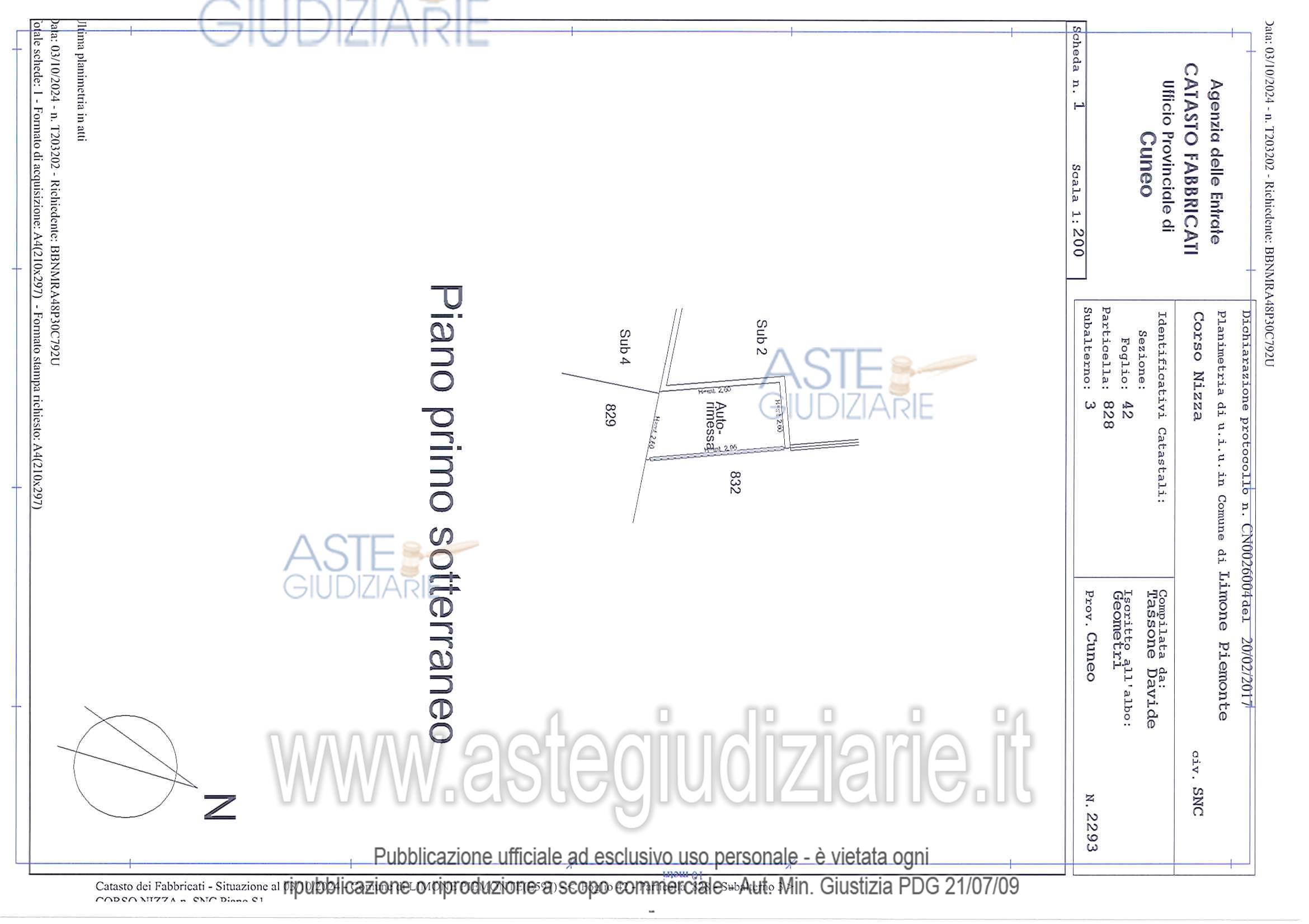 Planimetria del bene