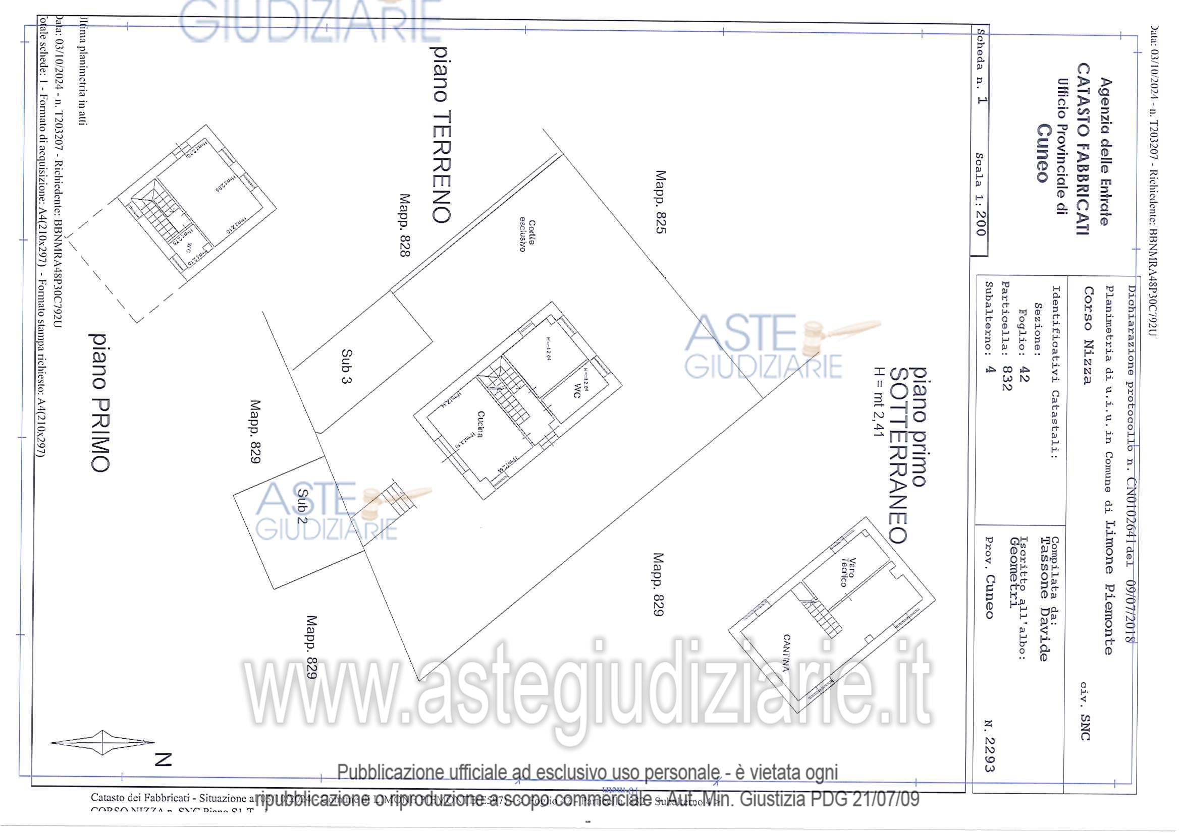 Planimetria del bene