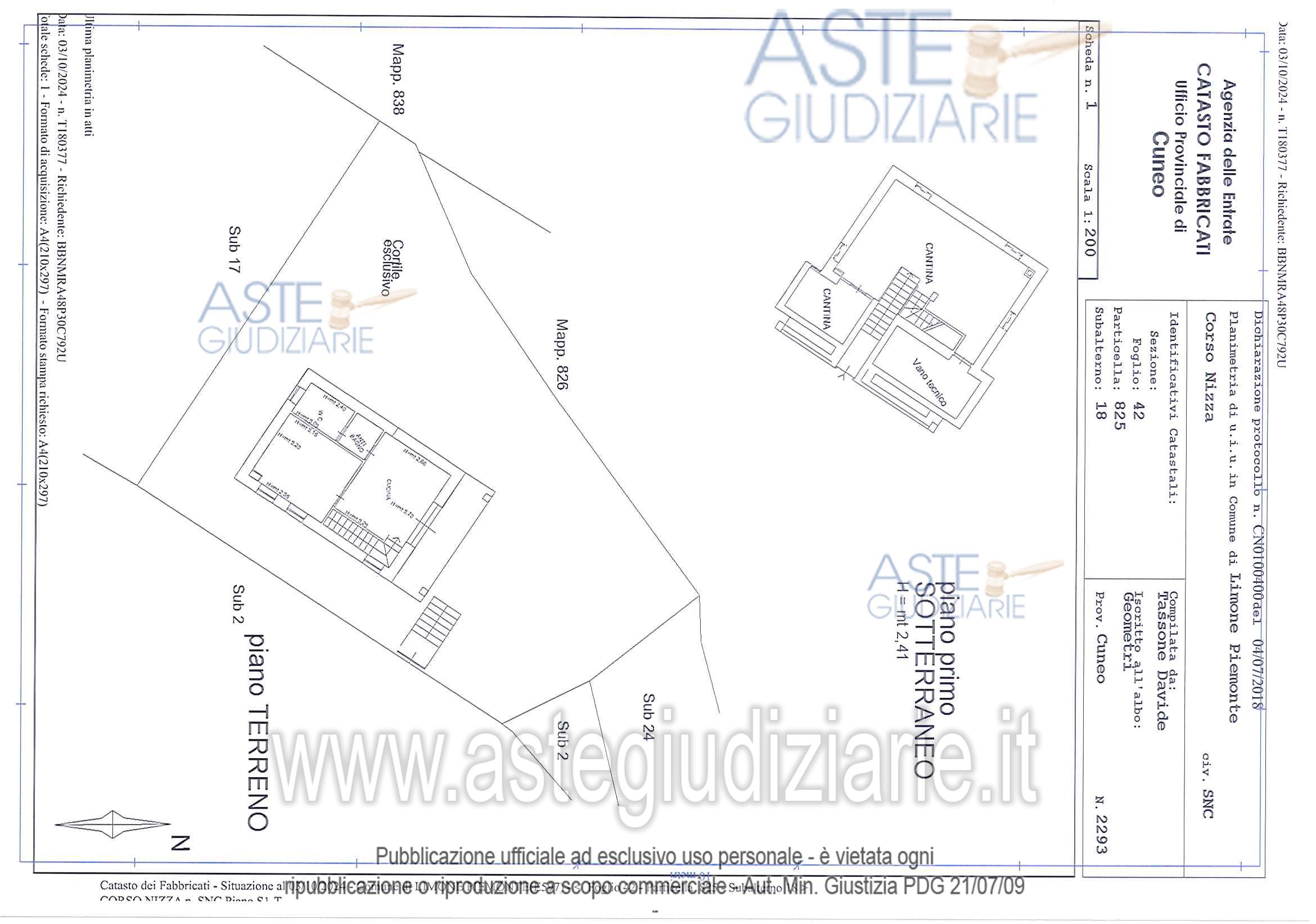 Planimetria del bene