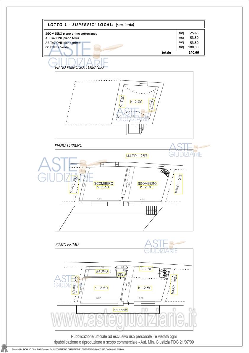 Planimetria del bene
