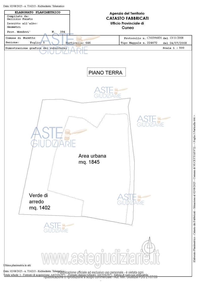Planimetria del bene