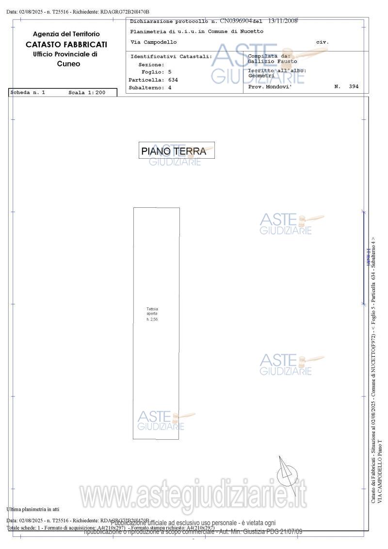 Planimetria del bene