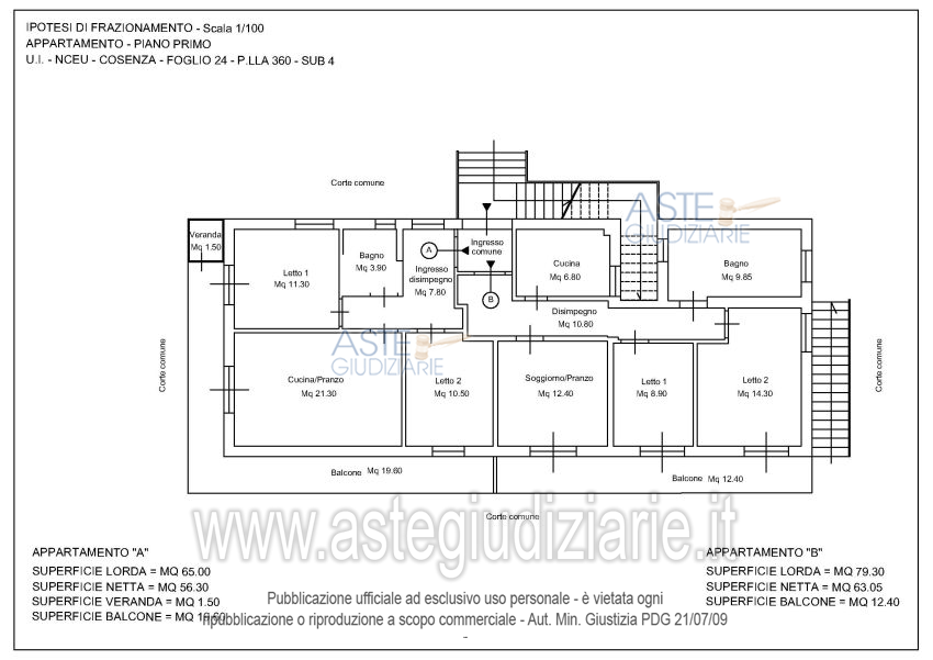 Planimetria del bene