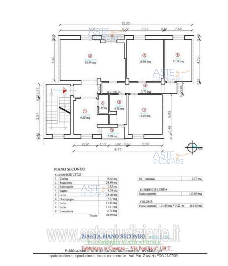 Planimetria del bene