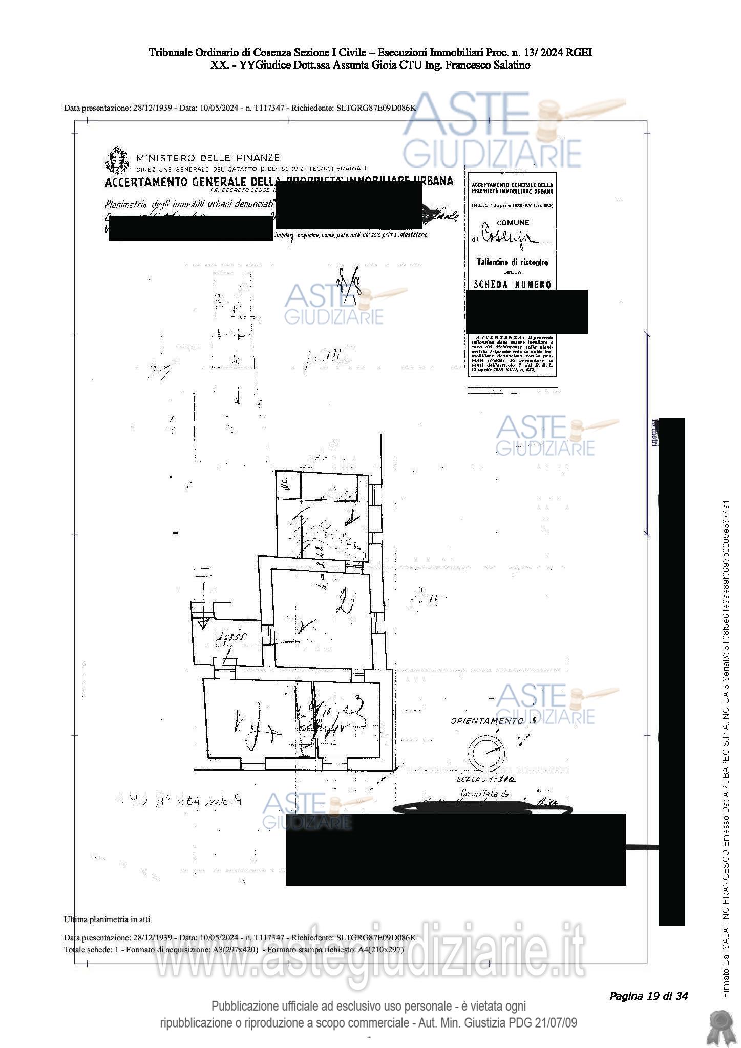 Planimetria del bene