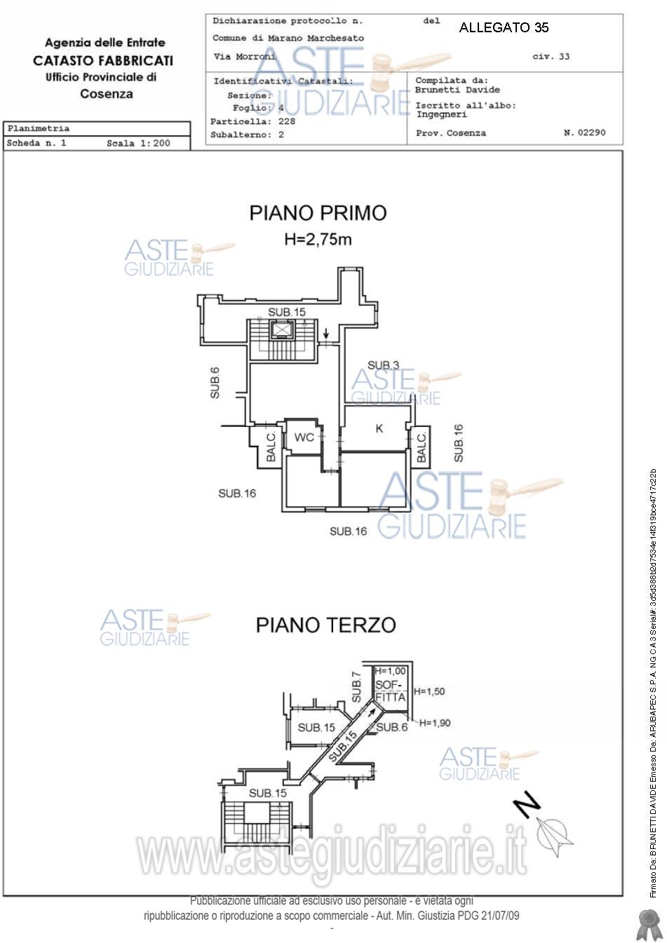 Planimetria del bene