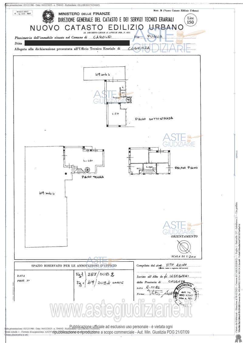 Planimetria del bene