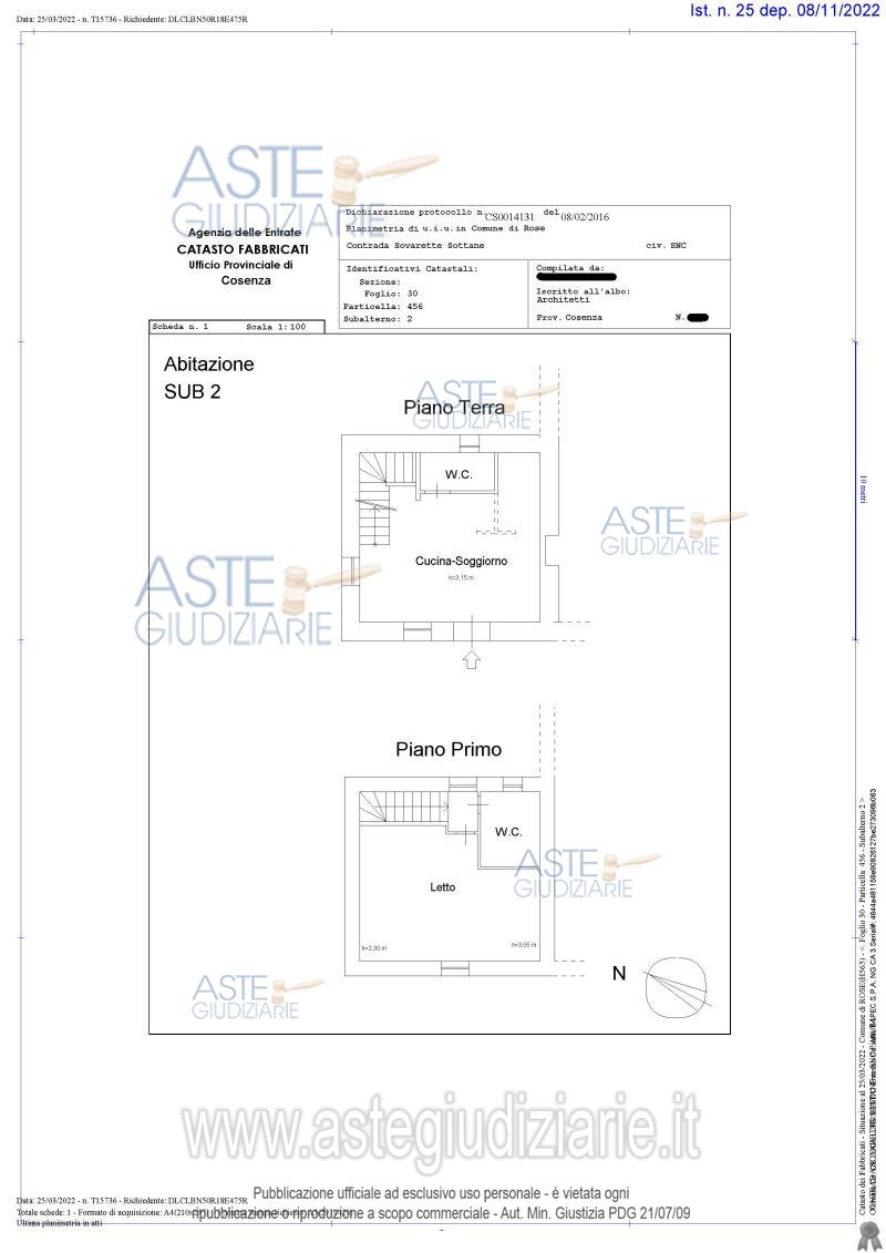 Planimetria del bene