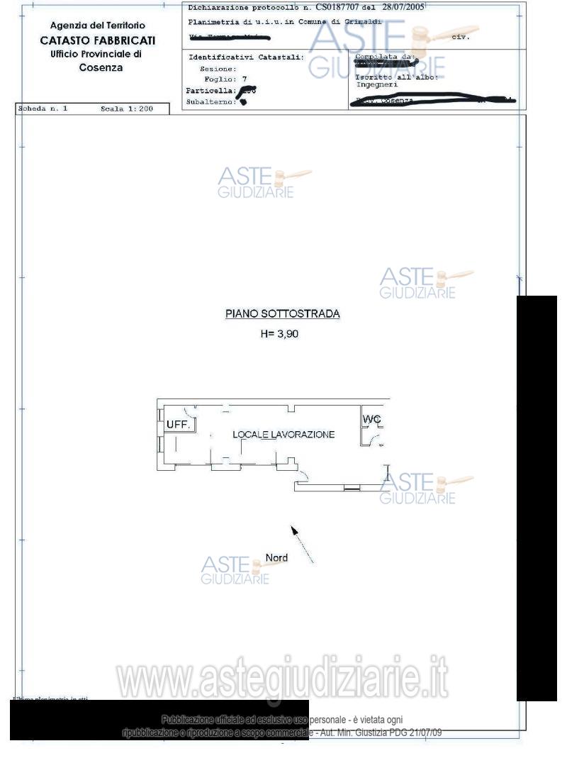 Planimetria del bene