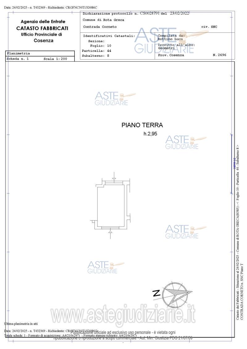 Planimetria del bene