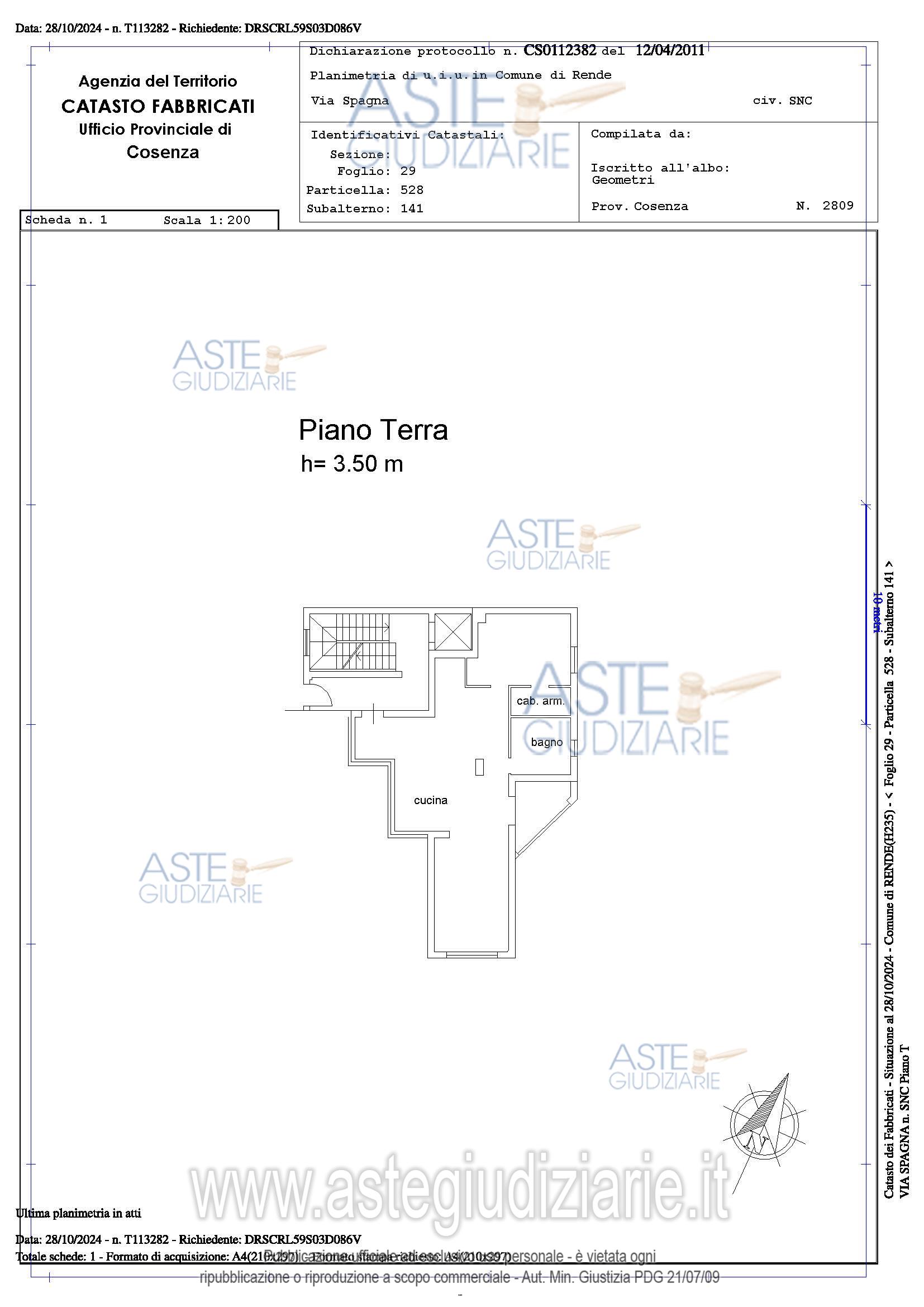Planimetria del bene