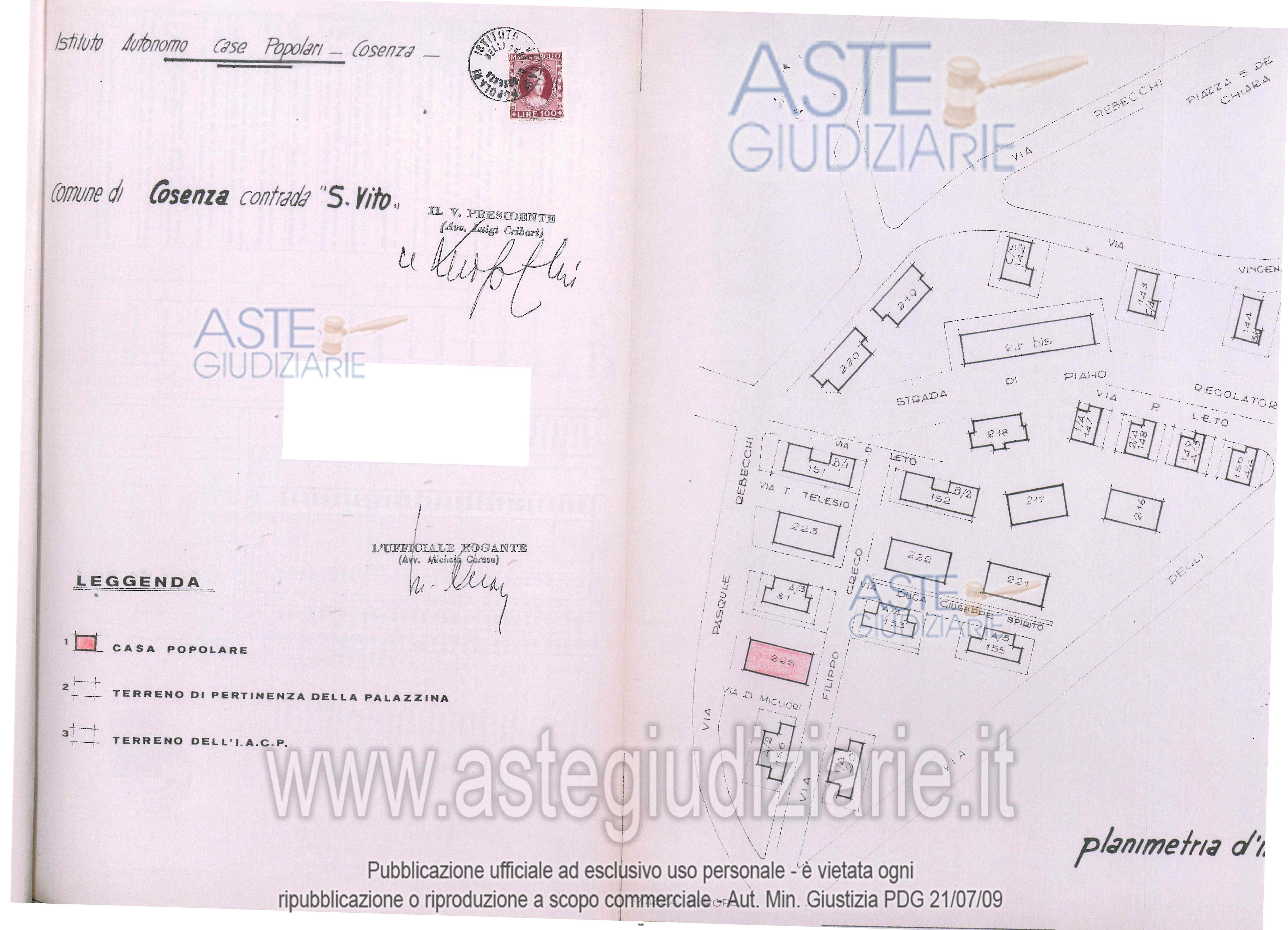 Planimetria del bene