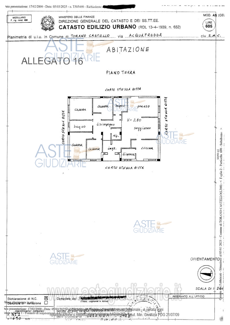 Planimetria del bene