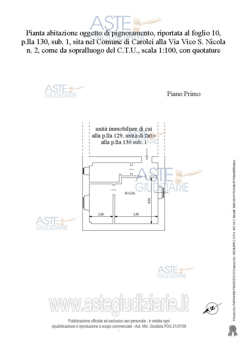 Planimetria del bene