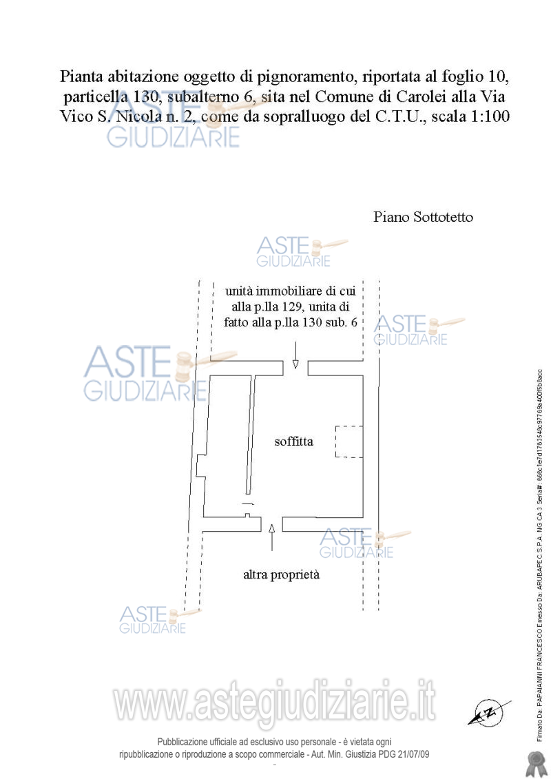 Planimetria del bene