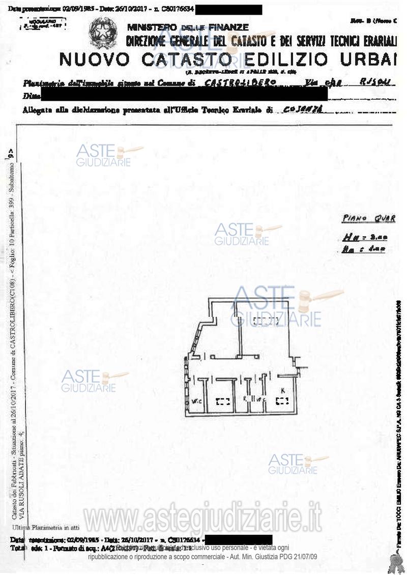 Planimetria del bene