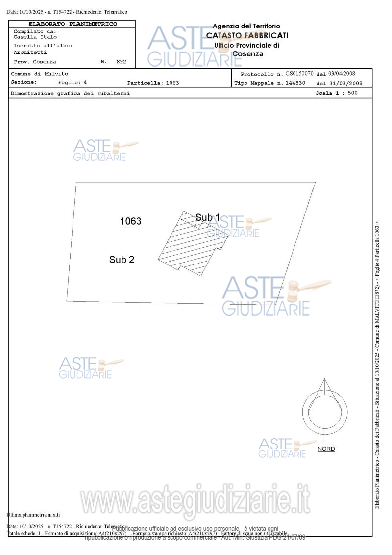 Planimetria del bene