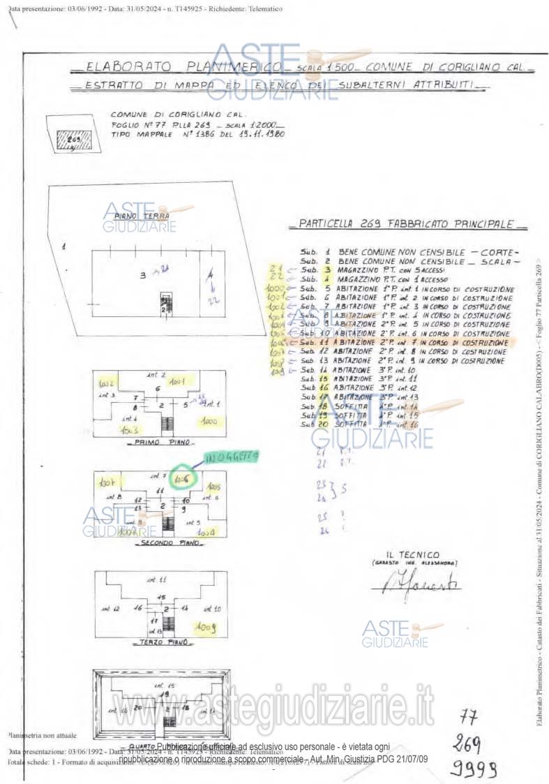 Planimetria del bene