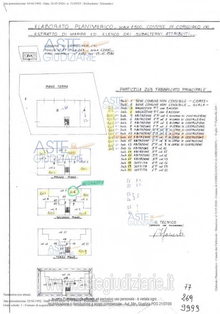 Planimetria del bene