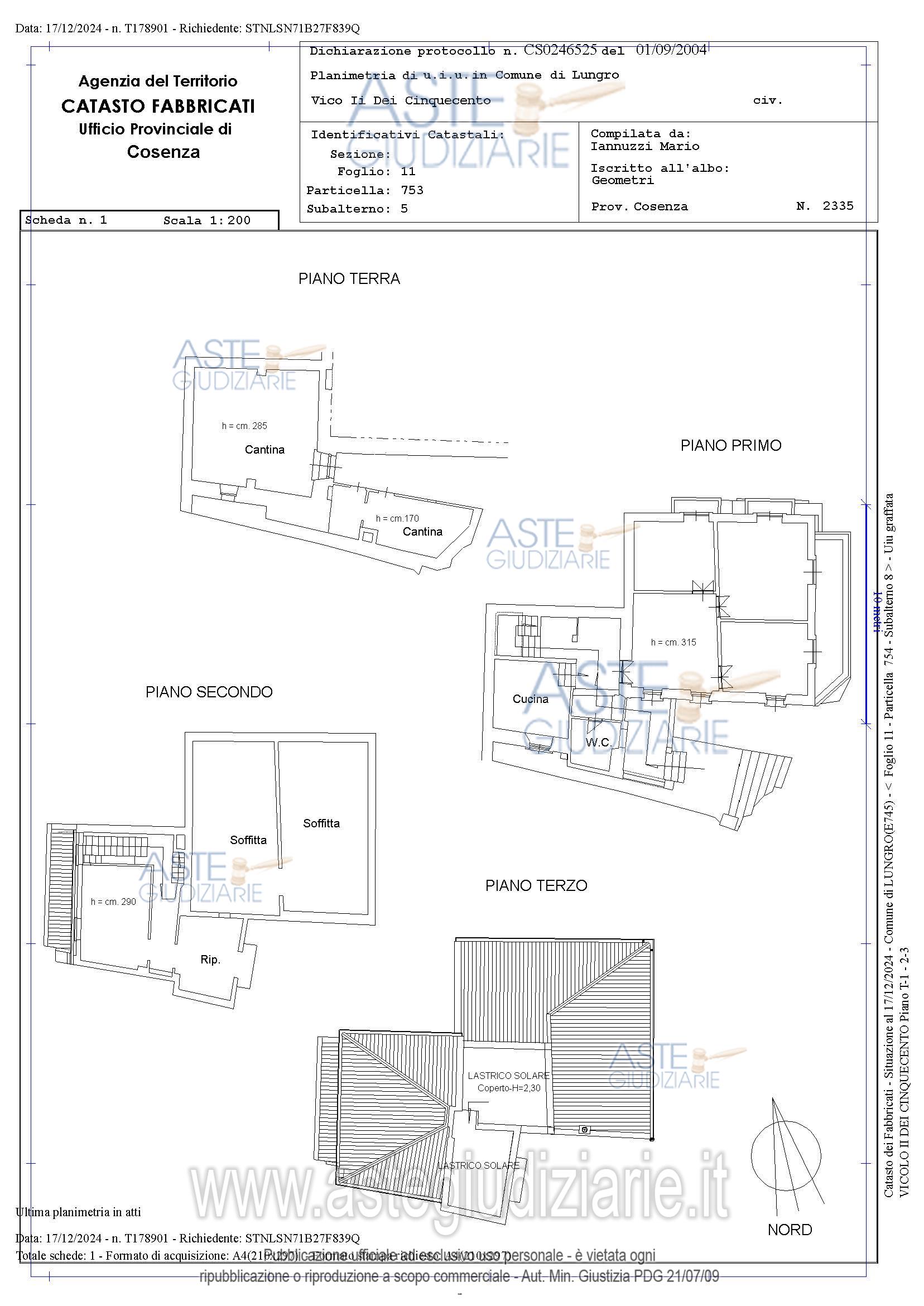 Planimetria del bene