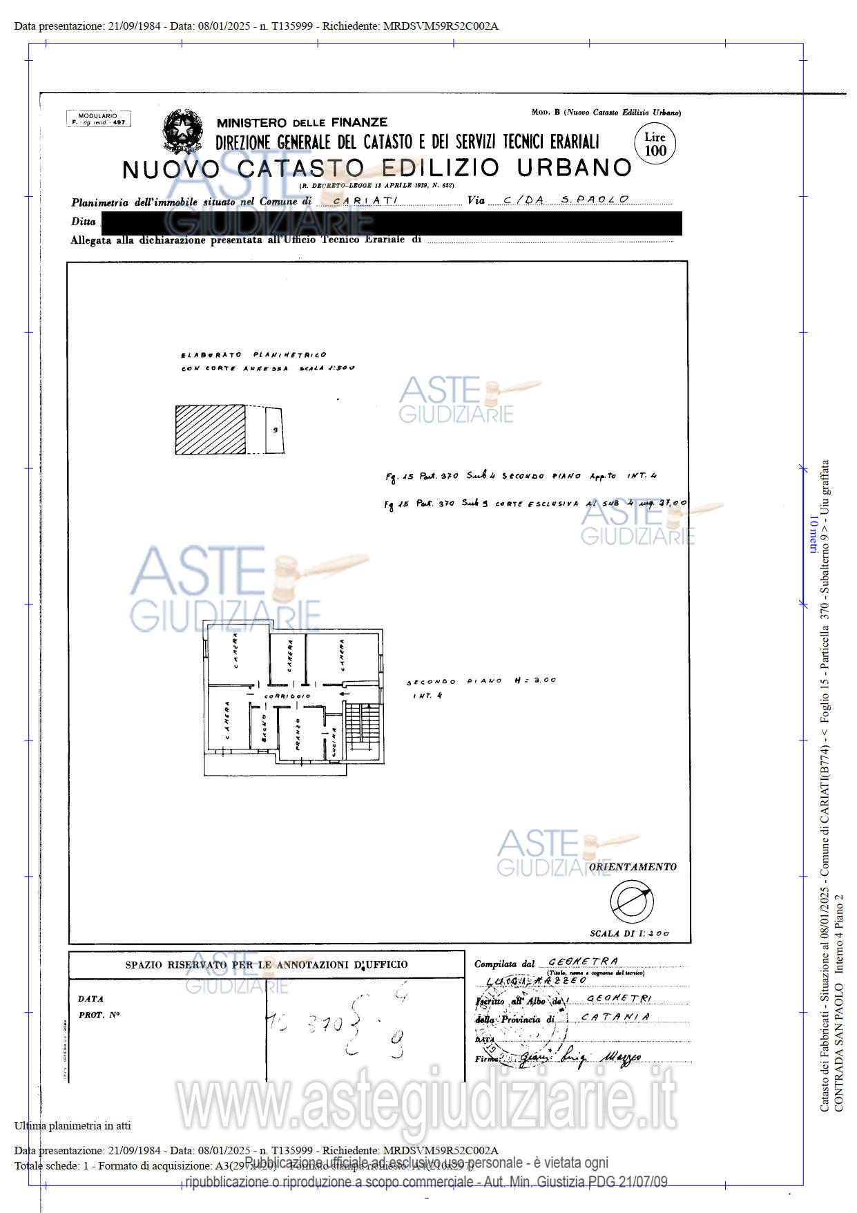 Planimetria del bene