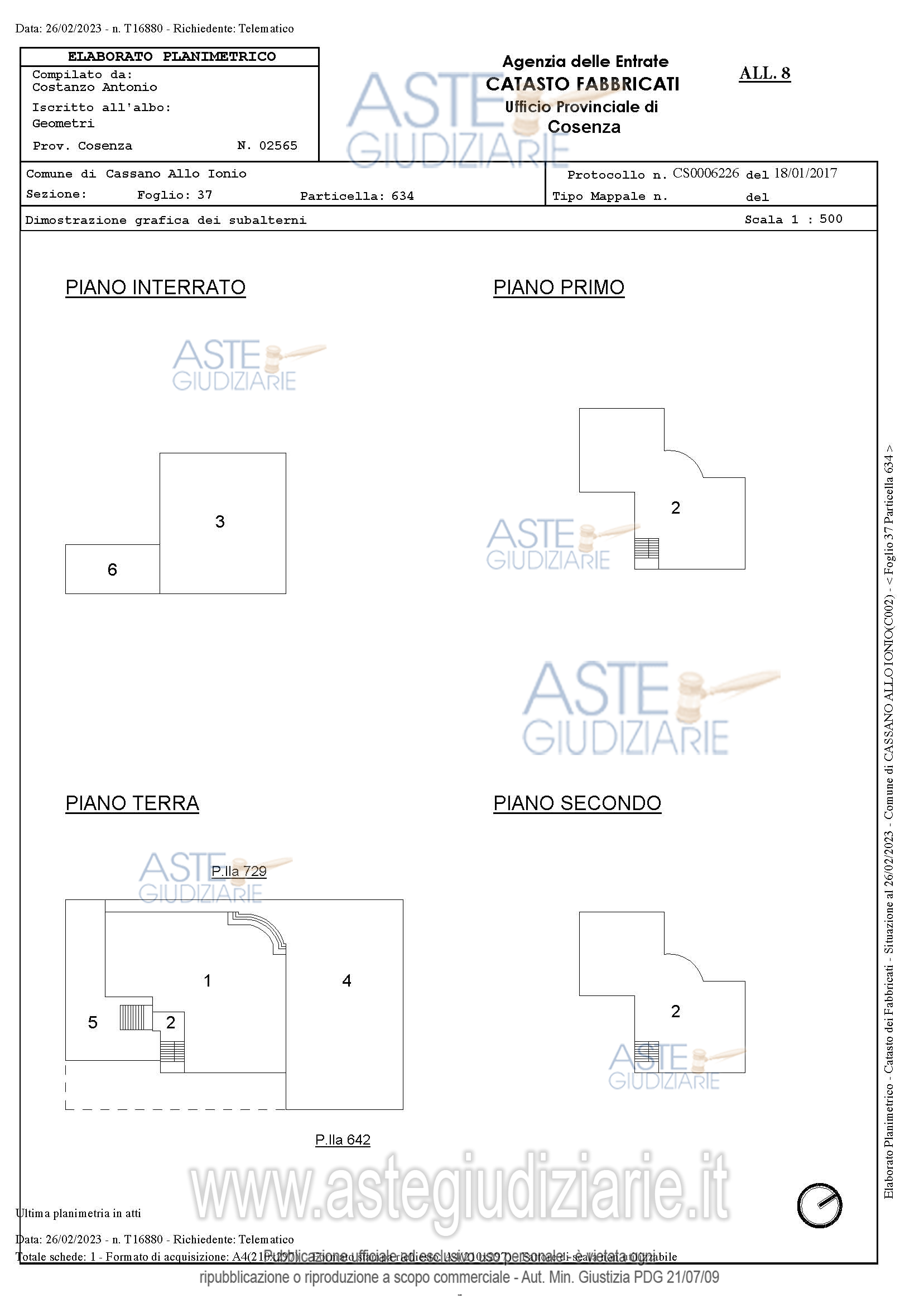 Planimetria del bene