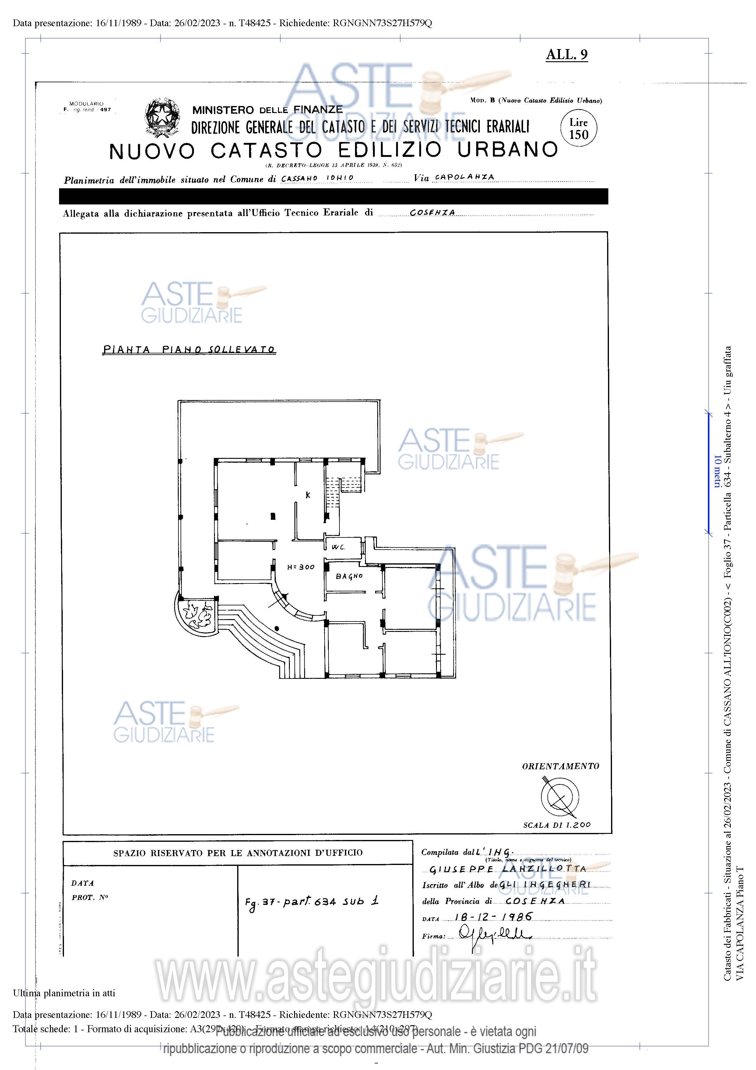 Planimetria del bene