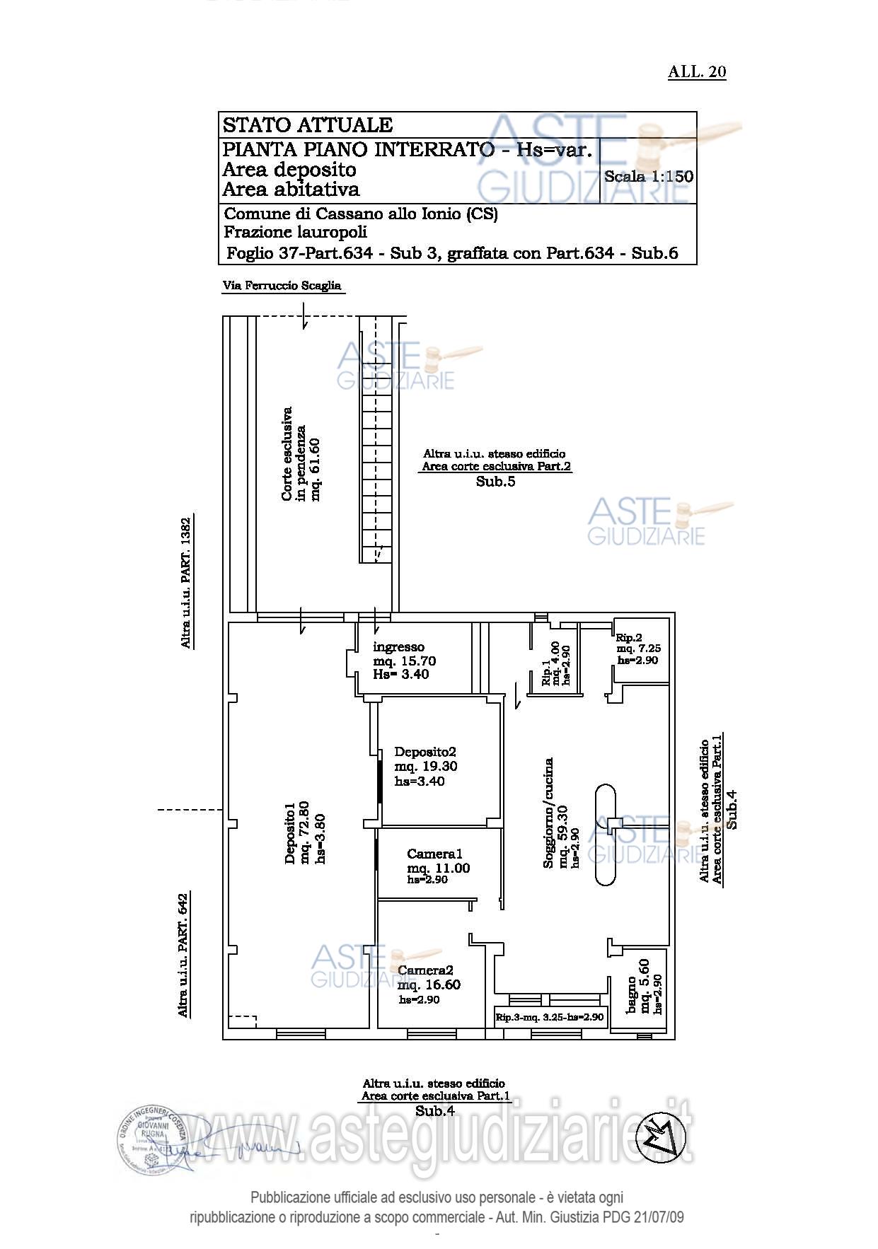 Planimetria del bene