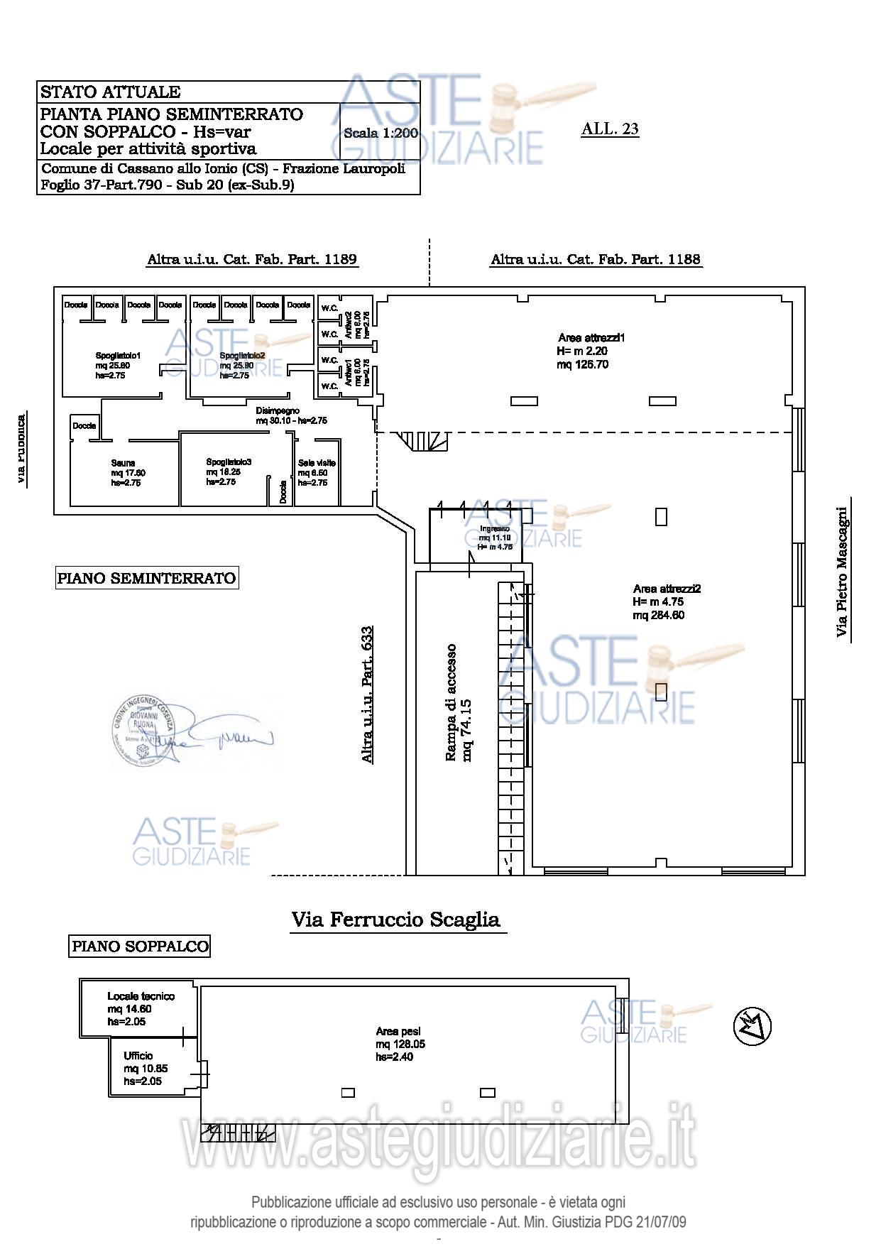 Planimetria del bene