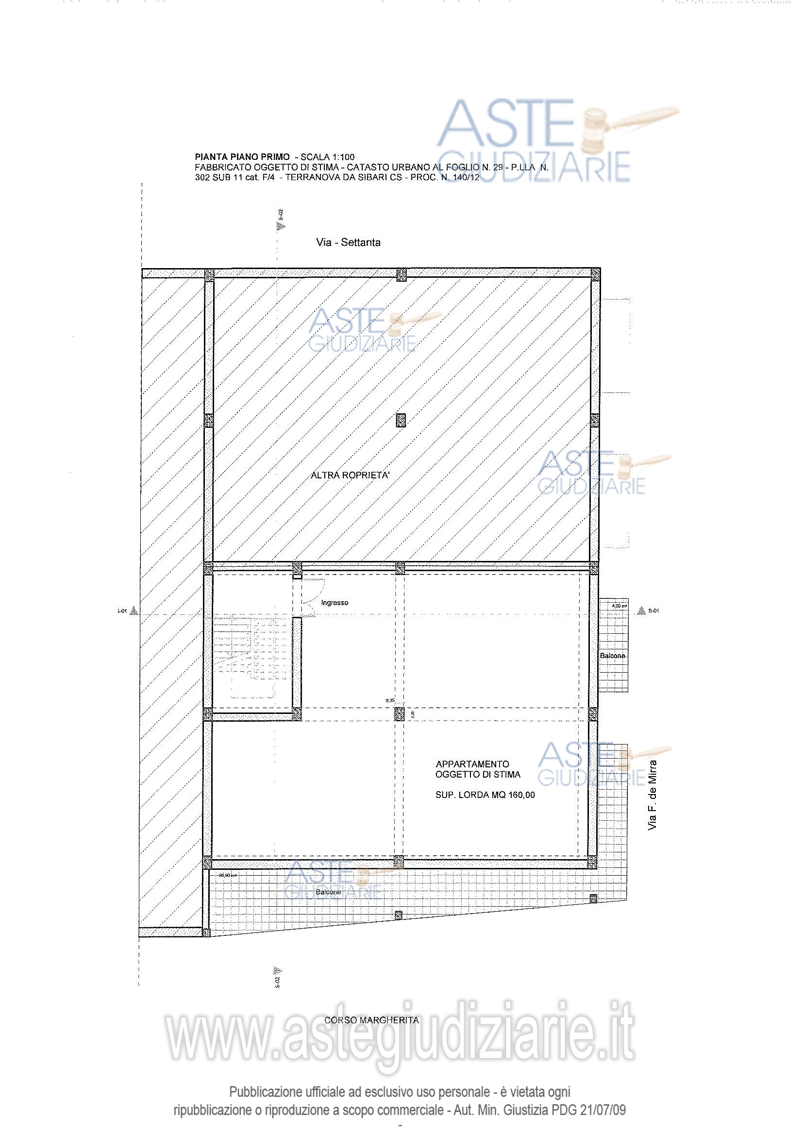 Planimetria del bene