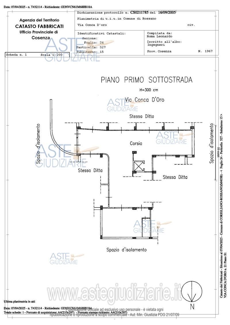 Planimetria del bene