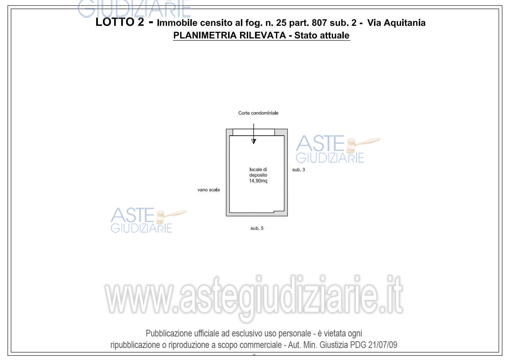 Planimetria del bene