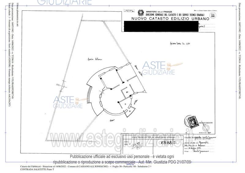 Planimetria del bene