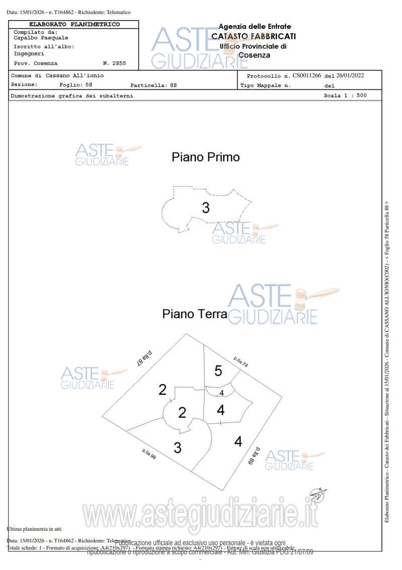 Planimetria del bene