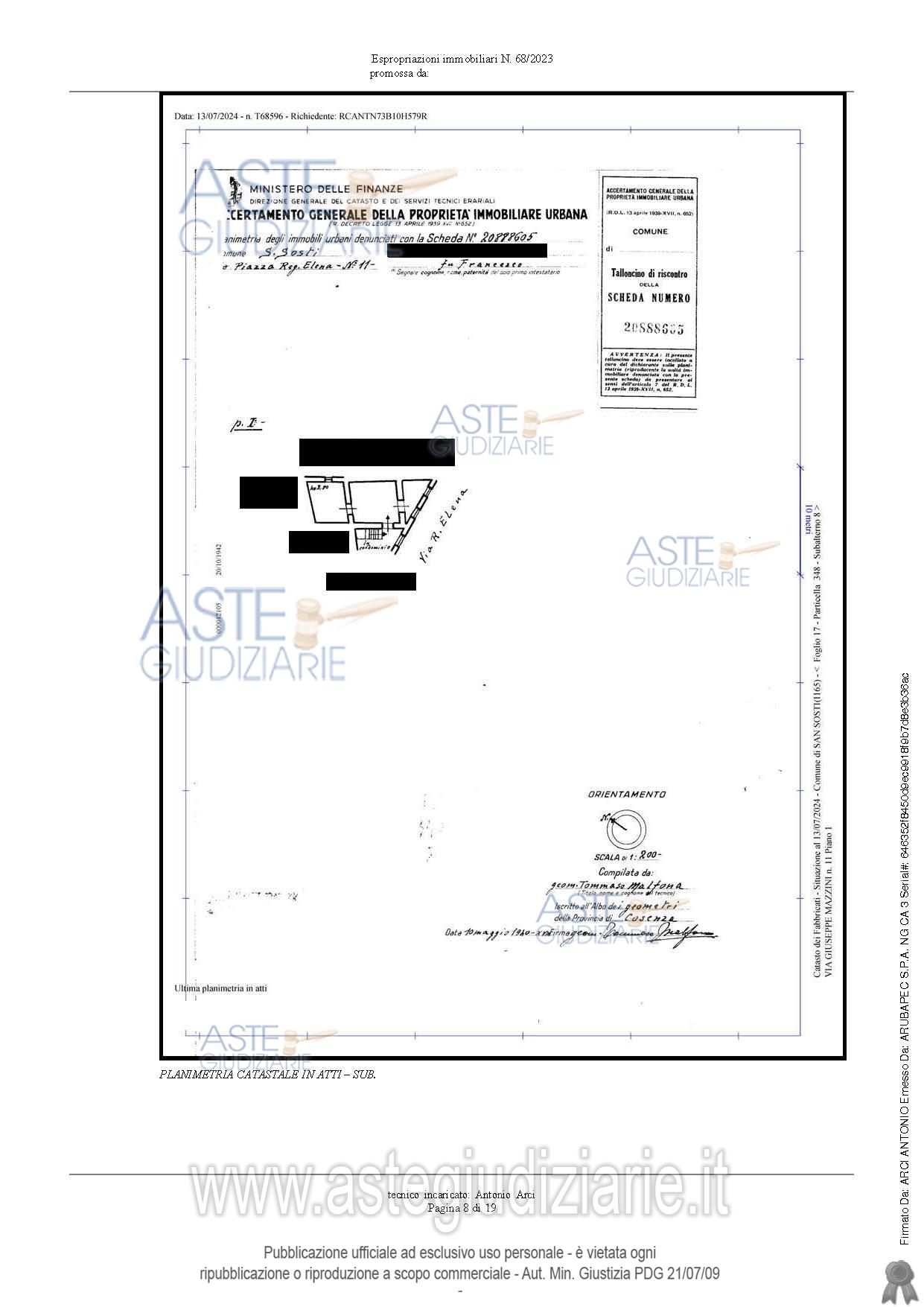 Planimetria del bene