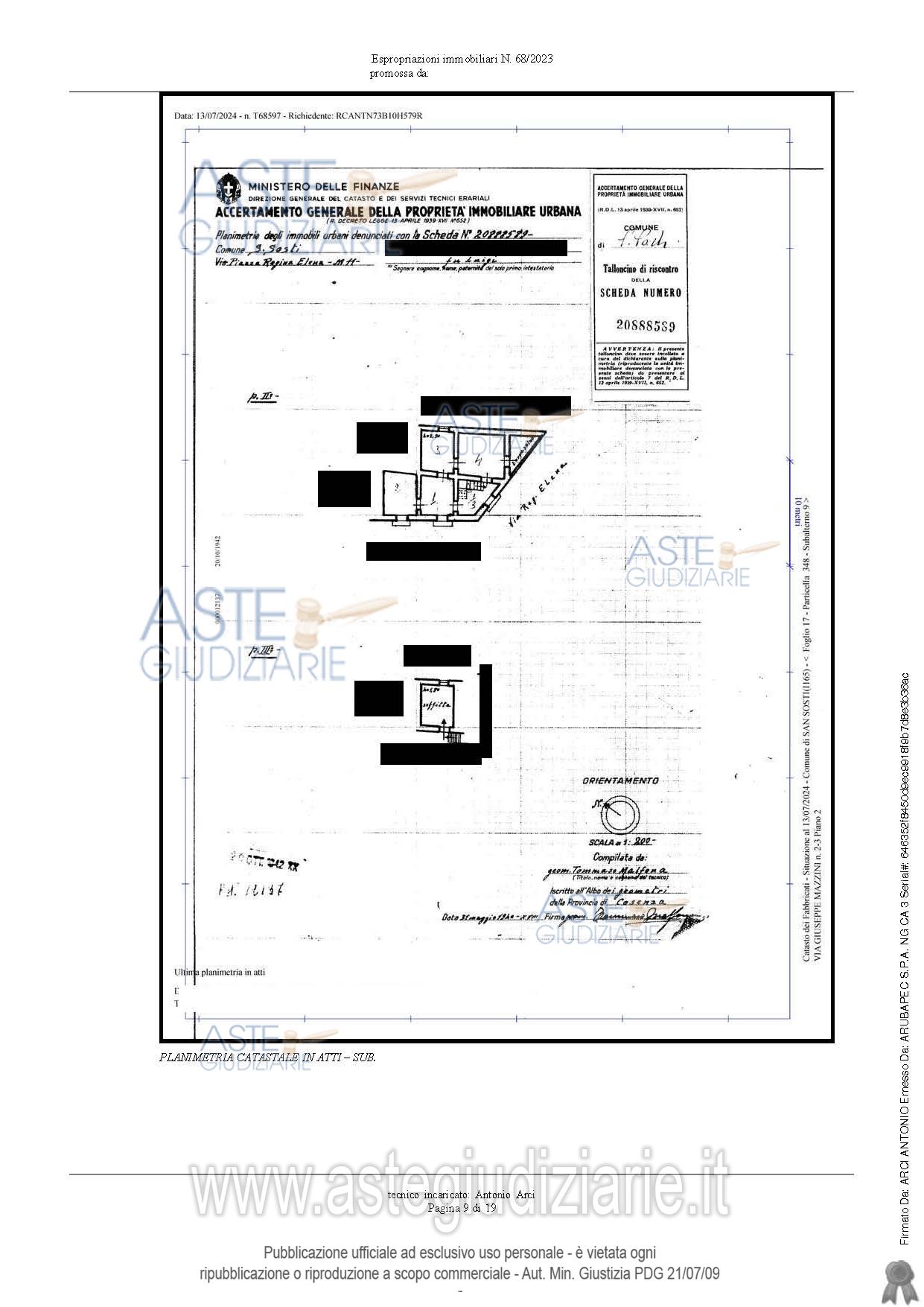 Planimetria del bene