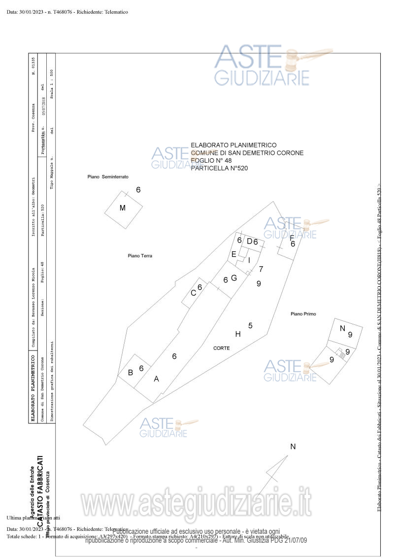 Planimetria del bene