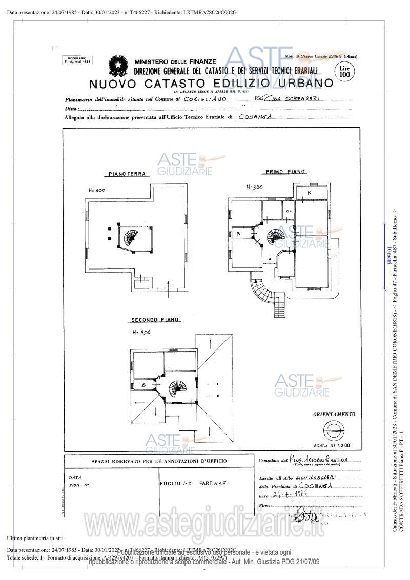 Planimetria del bene