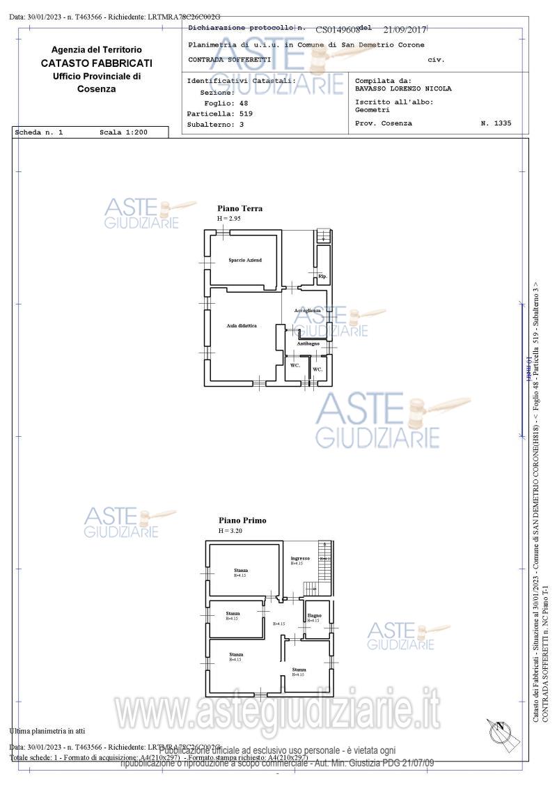 Planimetria del bene