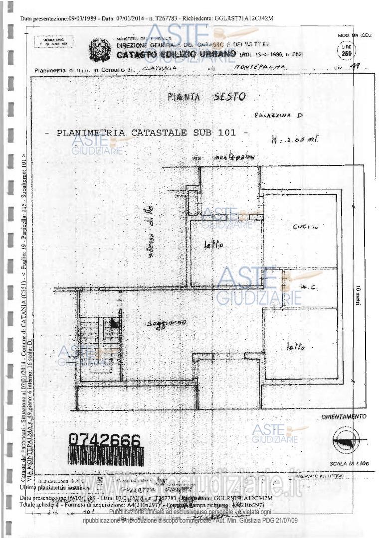 Planimetria del bene