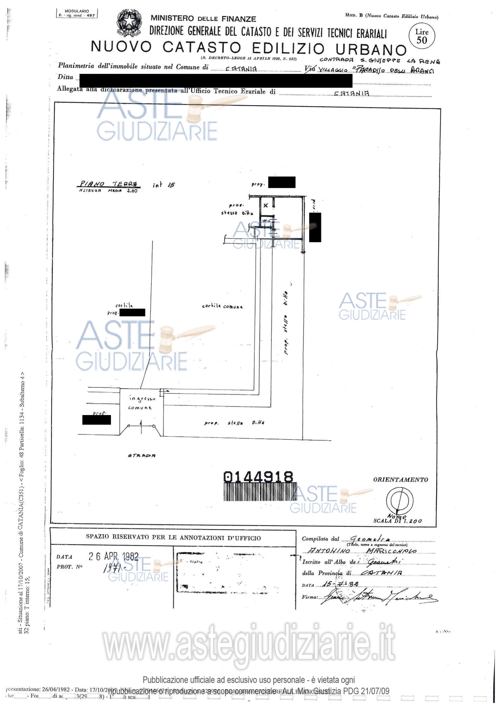 Planimetria del bene