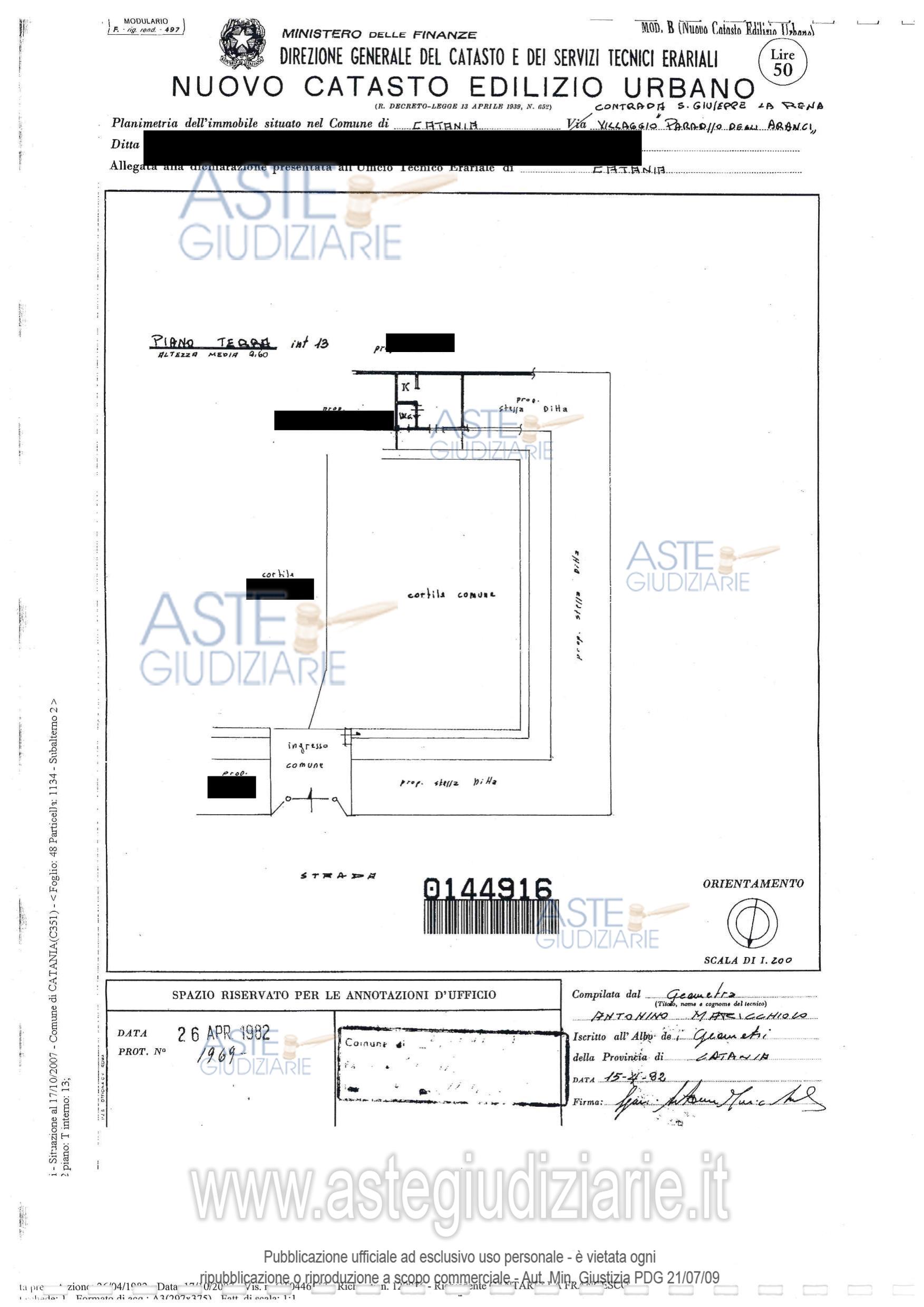 Planimetria del bene