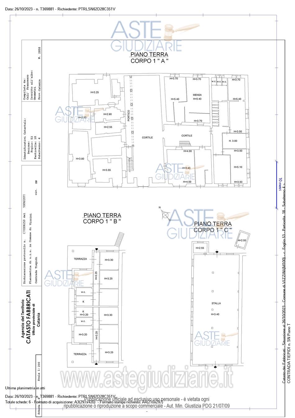 Planimetria del bene