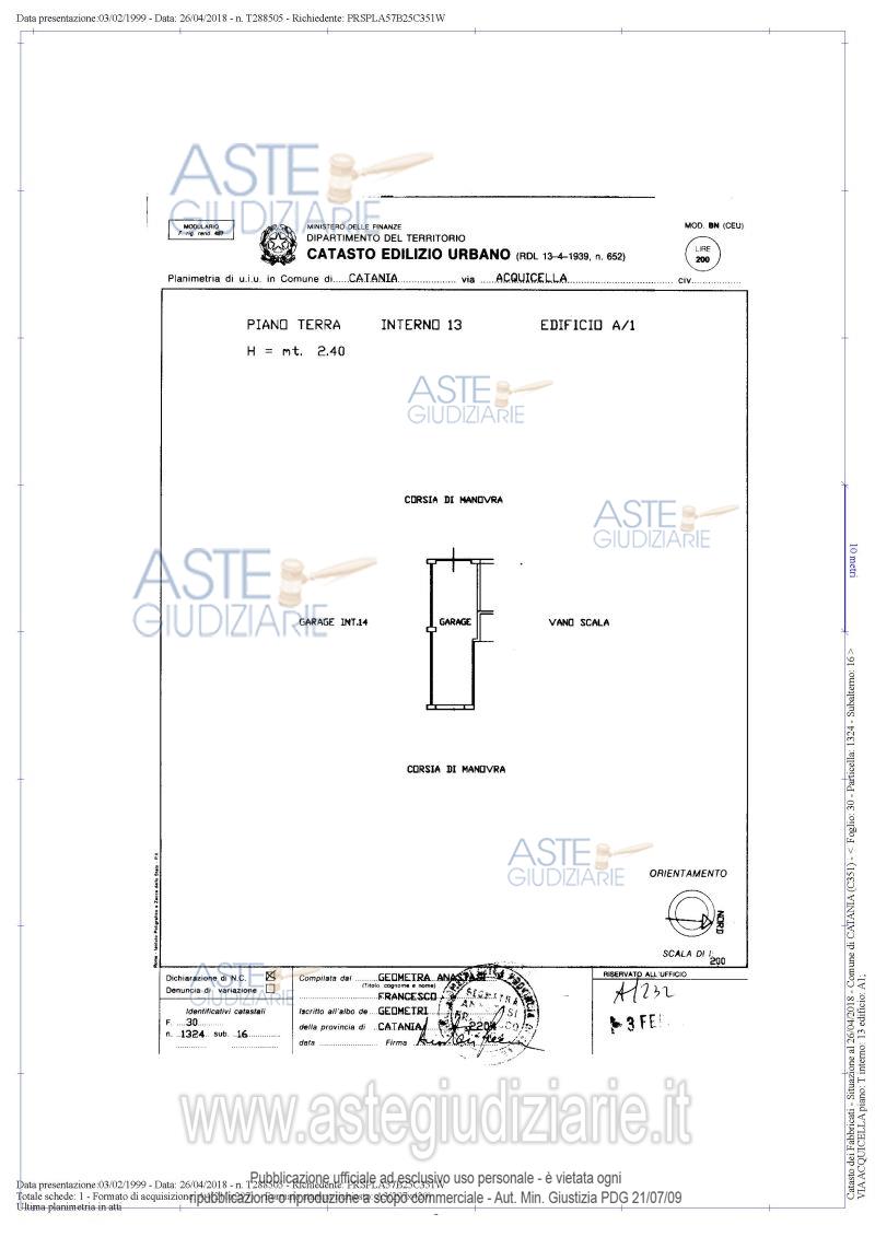 Planimetria del bene