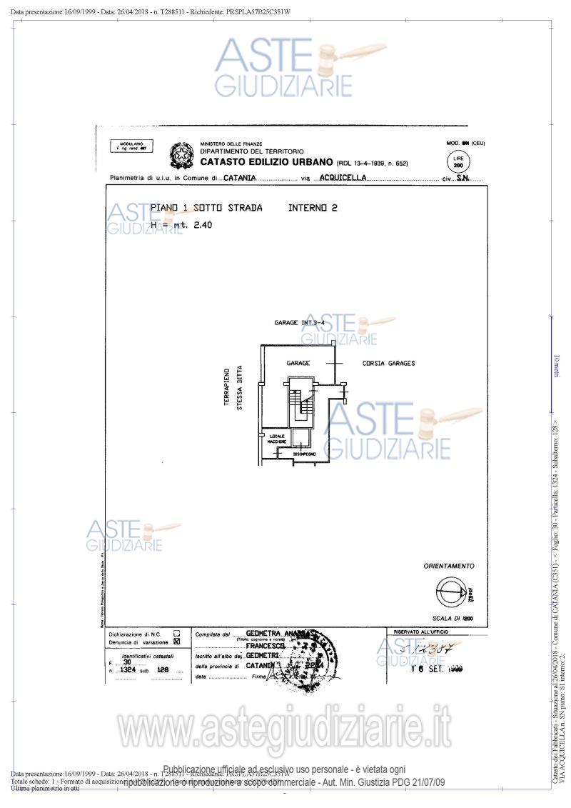 Planimetria del bene